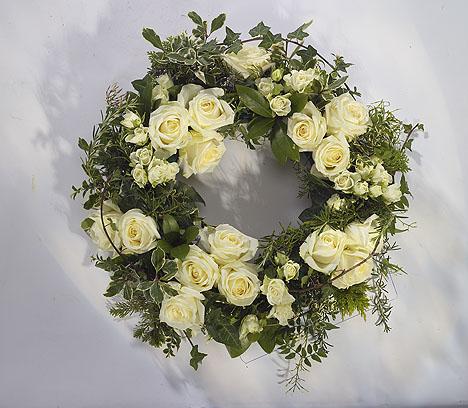 White Wreath"White Funeral Wreath - A symbol of remembrance and condolences
